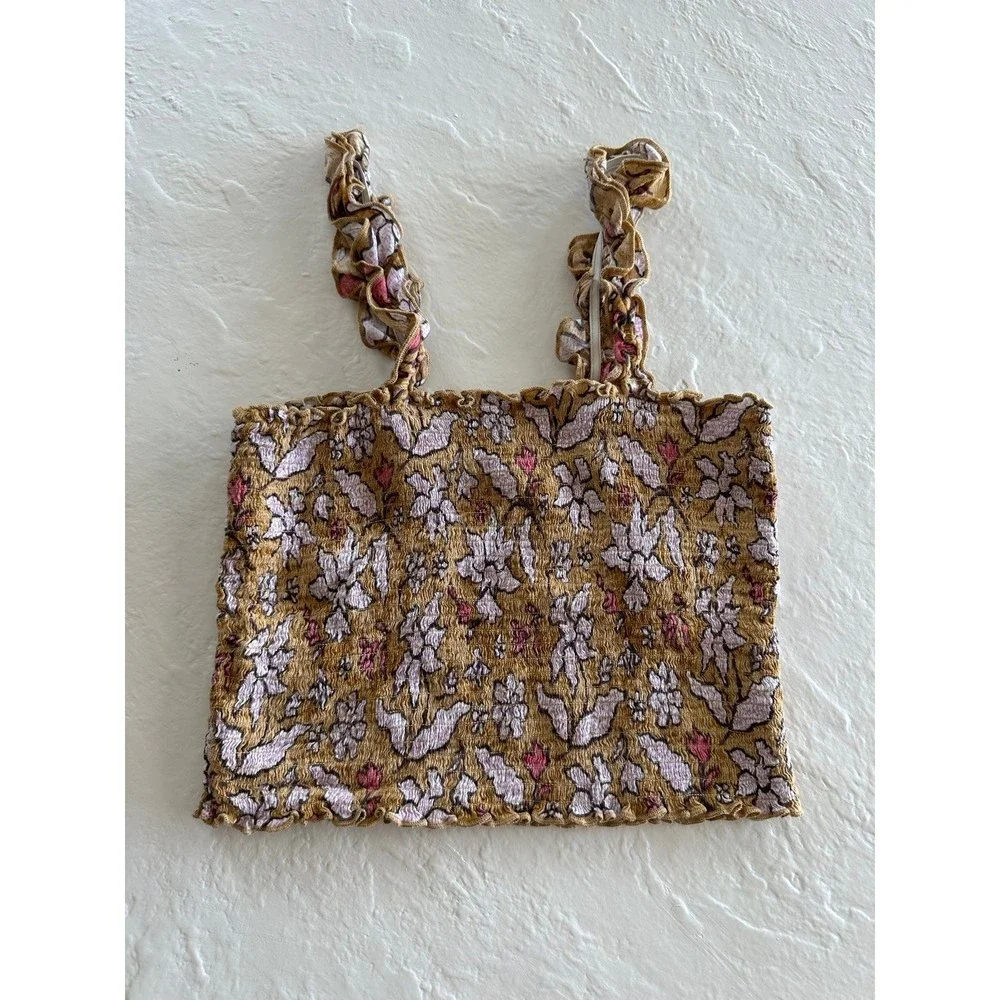 AERIE Floral Tulip Crop Top - Picture 1 of 9